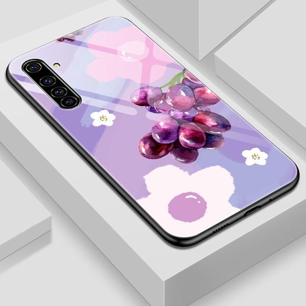 

cute fruit tempered glass phone case for realme x x2 pro xt xlite x50 k1 k3 k5 3pro colorful painted protection cover wmtkcb yyysports