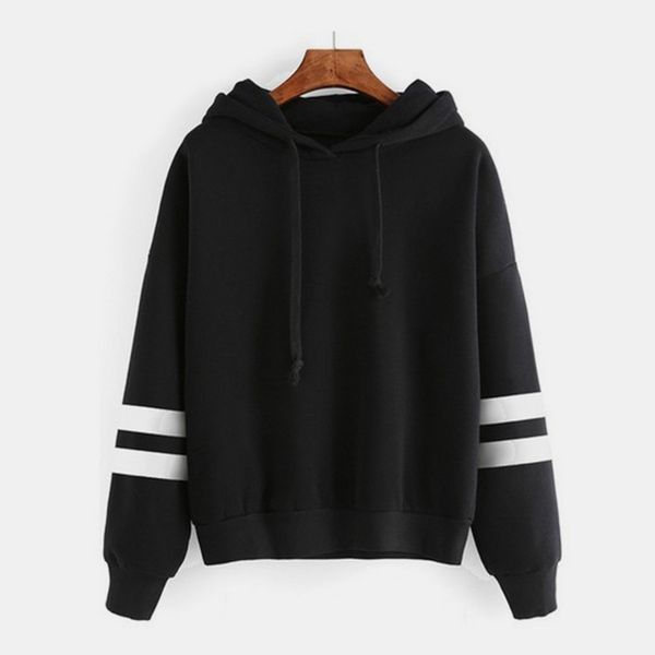 

spring striped hooded women's sweatshirt long sleeve hoodies plus size 5xl black white womens hoody pullover sweatshirts 201203
