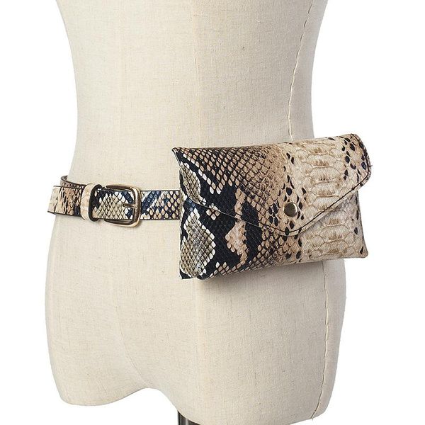 

belts women's snake skin pu leather waist bag belt fashion ladies with pack for travel phone pouch change, Black;brown