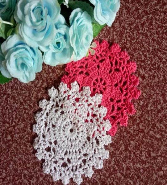 

современные кружевные круглые хлопчатобумажные места размещение коврик для коврики ткань вязание крючком placemat cup кружка скатерть чайник