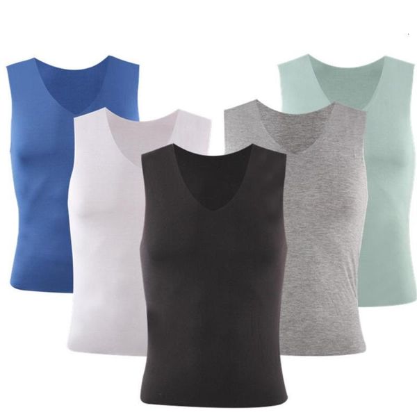 

man's modal seamless vest sport tank tank sleeveless shirts running grym workout fitness slim compression sports vest, Black;blue