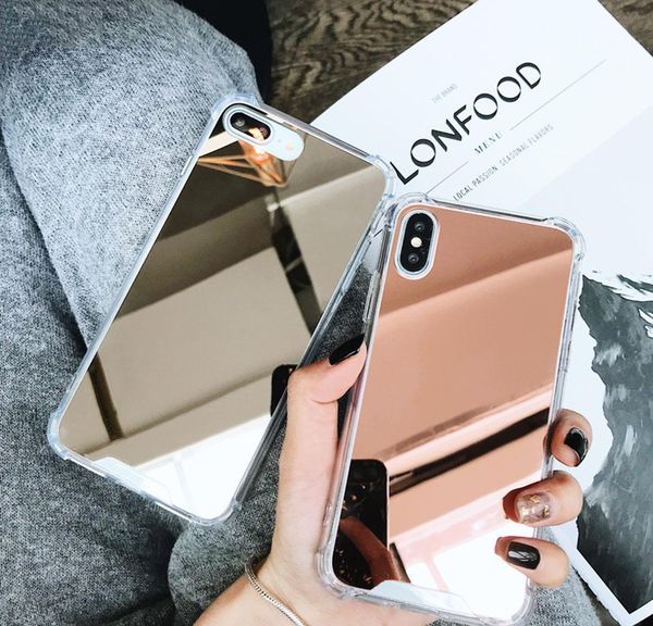 

luxury plating mirror phone case cover for iphone 7 case for iphone 6 6s 8 plus x 10 11 xr xs xs ma bbyjrk bdepack2001