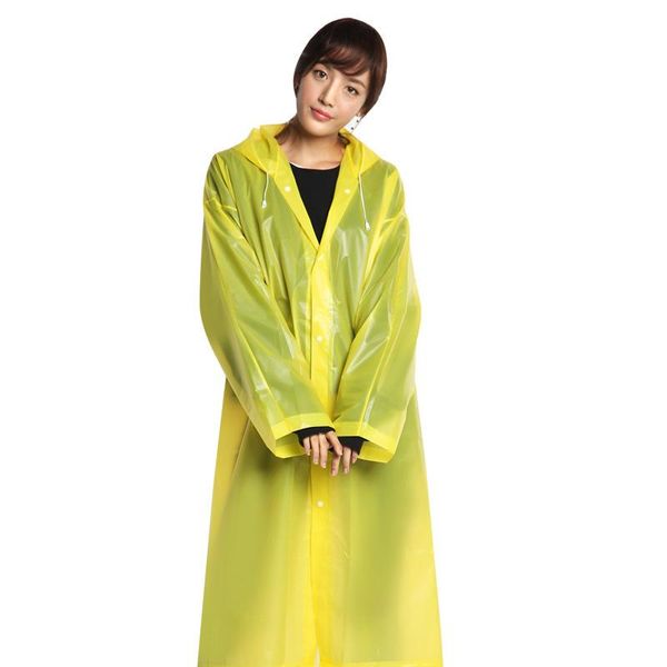 

black fashion waterproof long raincoat women men rain coat hooded for outdoor hiking travel fishing climbing thickened