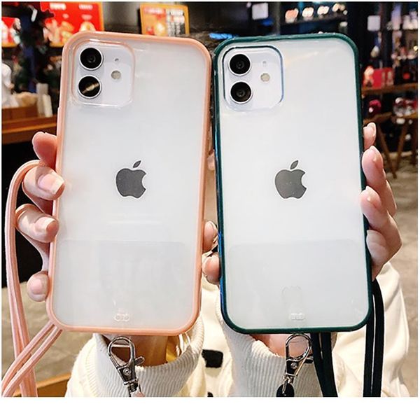 

transparent lanyard bumper phone case for iphone 12 11 pro max xs max x xs xr 7 8 plus 12pro 1 qylnao
