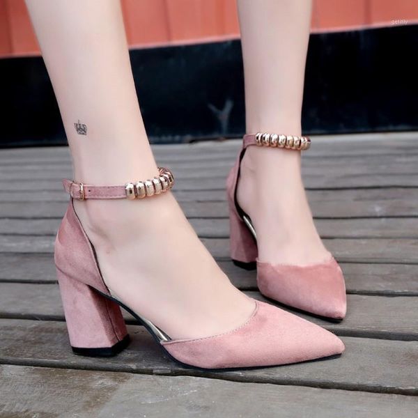 

pumps women's shoes summer fashion female sandals rivet metal decoration suede style women high heels zapatos de mujer h14-211, Black