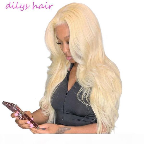 

13x4 blond lace front wig brazilian body wave 613 blond lace front wig human hair pre plucked, Black;brown