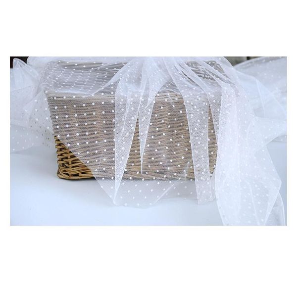 

0.5meter/lot 150cm wide white/black dot mesh fabric sewing romantic lovely fabric textile material x260 0.5meter/l bbynnd