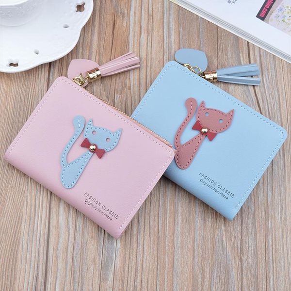 

горячих продажи девушки малого кошелек женщины short student new портмоне ms lady корейского кошелек мода многофункциональный zipper кисточк, Red;black