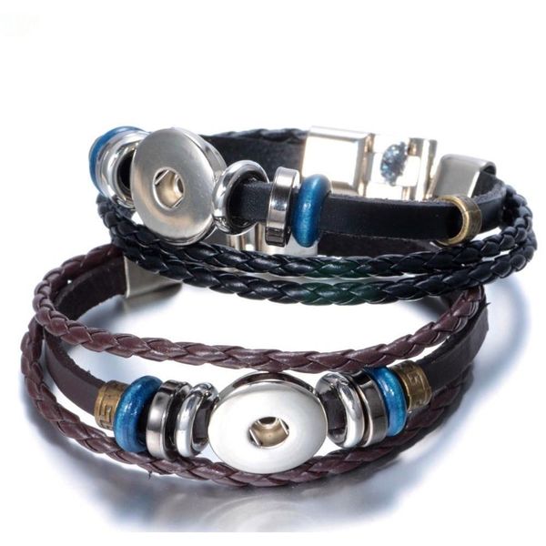 

diy 20pcs handmade leather bracelets drill interchangeable 18mm snap jewelry bracelets bangles fit for noosa snaps jllrle yy_dhhome, Golden;silver