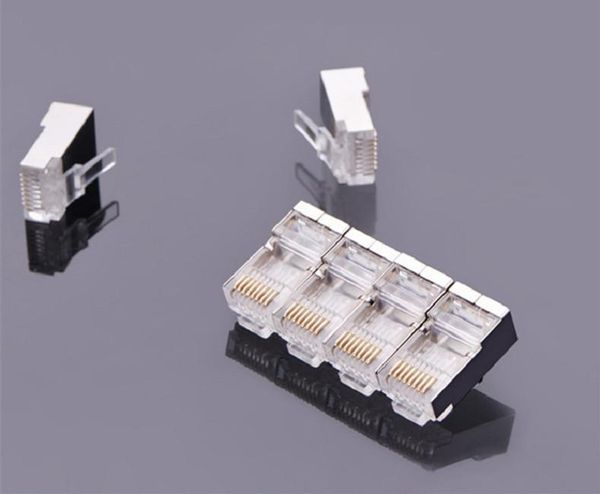 

качество 50pcs кристалл глава 50u позолоченный 8p8c разъем rj45 разъем сетевого кабель адаптер для компьютера gigabit ethernet