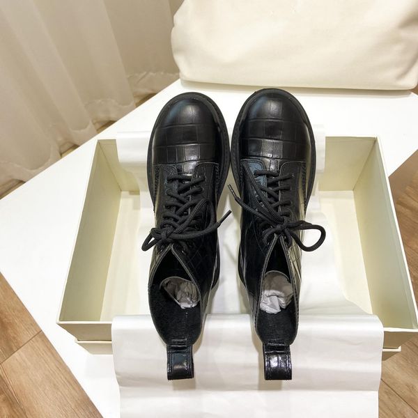 

fashionable black short ladies ankle boot round toe canvas thick bottom zipper lace-up designer martin boots for women shoes yc112301