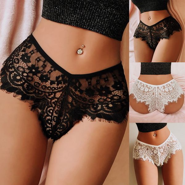 

2021 women's panties underwear women lace soft briefs lingerie plus size, Black;pink