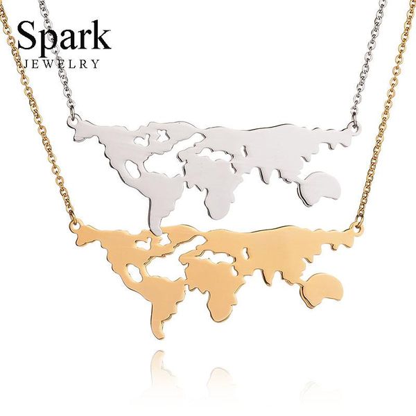 

pendant necklaces spark jewelry fashion stainless steel necklace statement for women gift 3 colors, Silver
