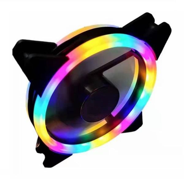 

fans & coolings flash led case rainbow 120mm fan silent sleeve bearing 4pin 3pin deskpc computer cooling cooler cpu coolers radiators