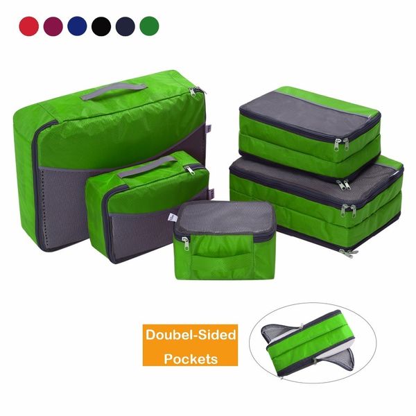 UFINE 5 definir organizador de bagagem de viagem-dupla face carryon leve embalagem cubos de armazenamento Sacos T200710