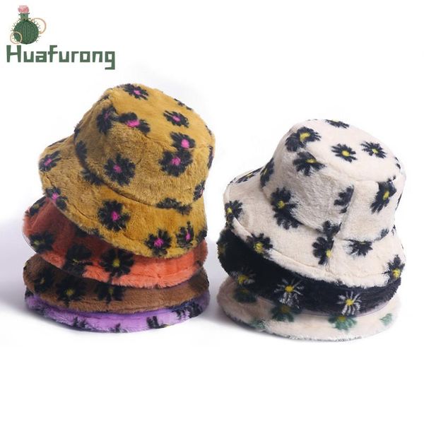 

wide brim hats huafurong autumn and winter small print fisherman hat net all-match outing thicken warm fur basin for women, Blue;gray
