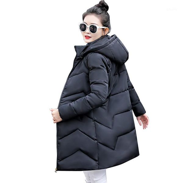 

promotion price2020 new fashion autumn winter jacket women down parkas women plus size 7xl winter coat female warm outerwear1, Black
