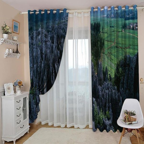 

modern style rockery pastroal nature landscape p window curtain for living room bedroom home decor 3d blackout drapes