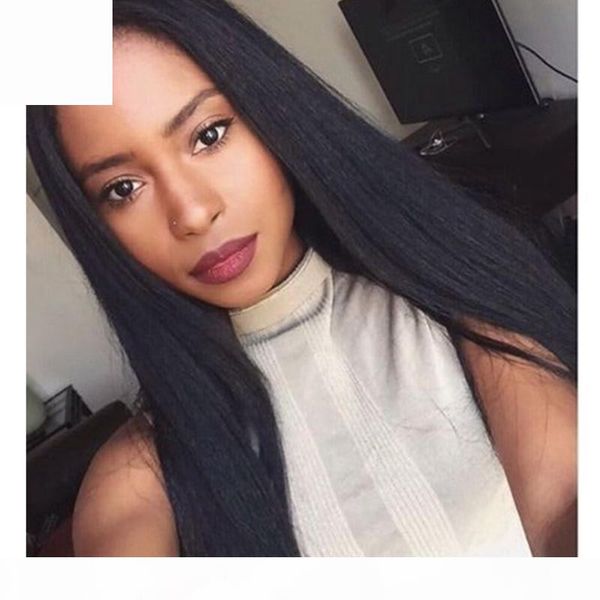 

2019 lace frontal wig up to 250 density pre plucked straight brazilian remy hair human hair lace wigs for black woman, Black;brown