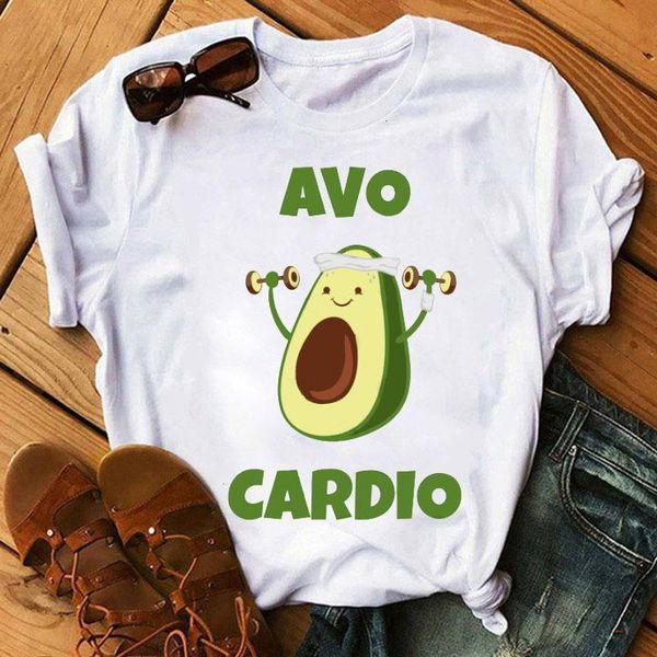 

cartoon avocado tshirt women tshirt cute tee female short sleeve t-shirts fashion harajuku ulzzang t-shirt camiseta fe, White