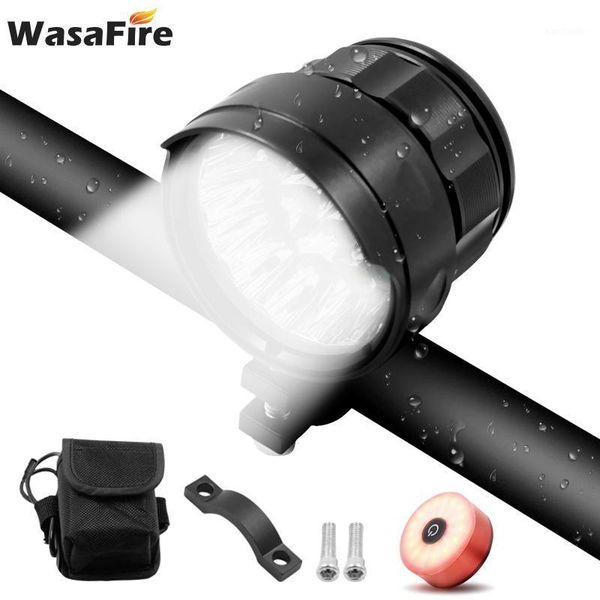 

wasafire 18*xml-t6 led headlight bicycle front light 3 modes cycling luces bicicleta + usb safety warning taillight1