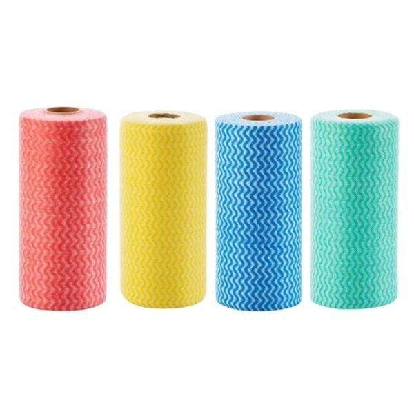 

disposable cleaning cloth for kitchen, non-woven, washable and reusable, 4 rolls = 200 pages8uy, Black;white