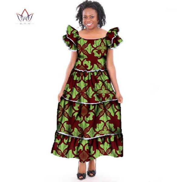 

summer dress dashiki casual date african long dresses for women bazin riche plus size party dress for femme wy2531, Red