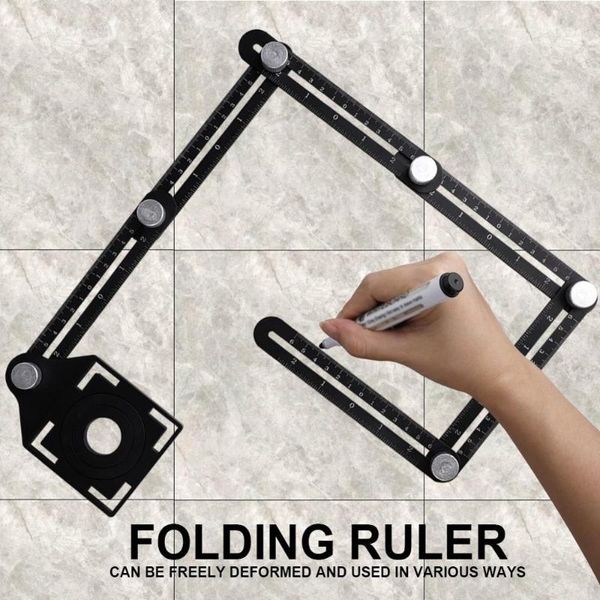 

professional hand tool sets multi angle measuring puncher folding ruler perforated mold locator drill diy wood tile flooring