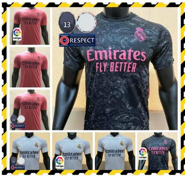 

20 21 версия игрока camiseta real madrid soccer thereys home oled 2021 мужская футбольная рубашка опасность benzema kroos индивидуальная фут, Black;yellow