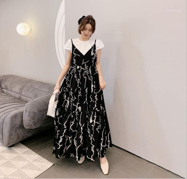 

2020 new arrive summer maternity dress woman elegant large size vest dresses pregnant woman clothing md-024361, White