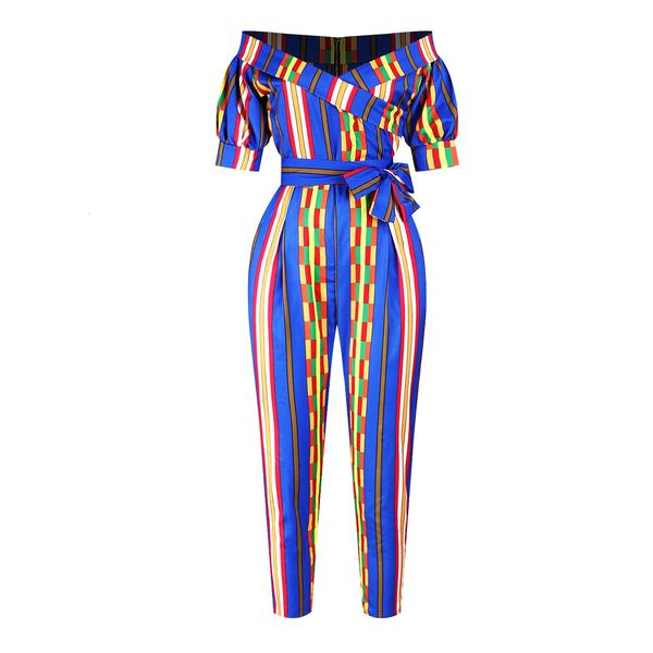 

new loosen casual women's pants spring and autumn aphorical fingerprint digital lantern sleeve off the shoulder a word collar overalls, Black;white