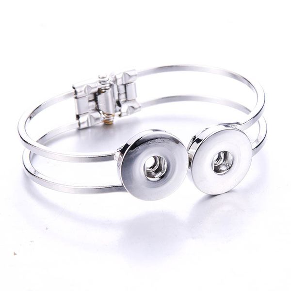 

new fit 18mm snap 2 button charms silver gold bracelet for women men fashion jewelry