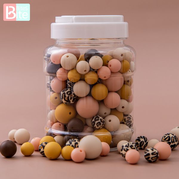 

bite bites 200pcs silicone beads for round baby teething diy set 3 size of food grade bpa chewable beads for teethers q1214