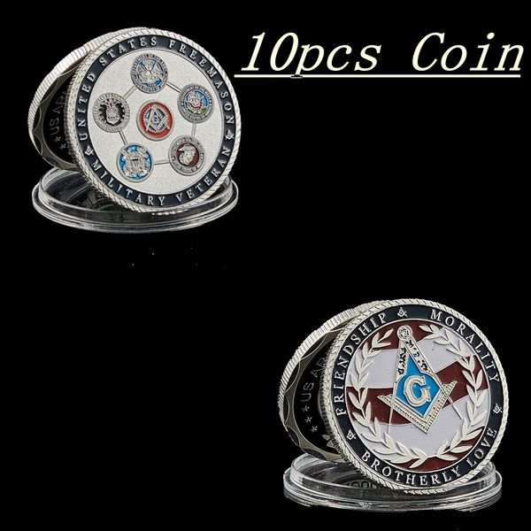 

10pcs arts and crafts us army commemorative coin asons silver military collection art gifts souvenir coins