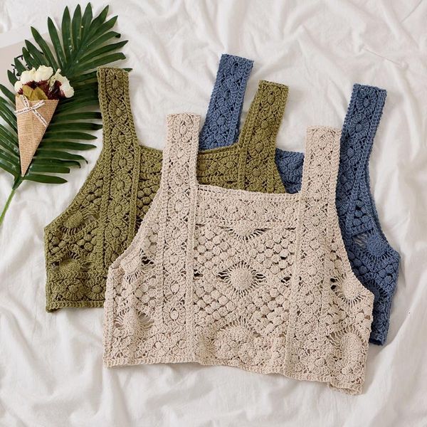 

вылаблю цветок вязание крючком camisole женщиныводство топ вязаная рубашка ретро camiseta tiretes mujer regata feminina debarteur femme, White