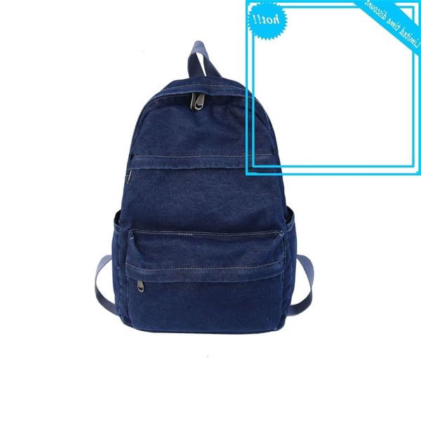 

2020 new backpack fashion large capacity washed denim schoolbag