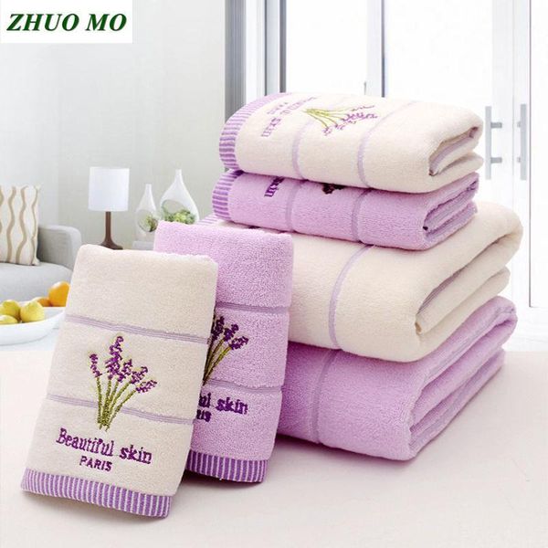 

lavender embroidered towels bathroom cotton large bath towel for women travel absorbent 2 colours beach face towel1