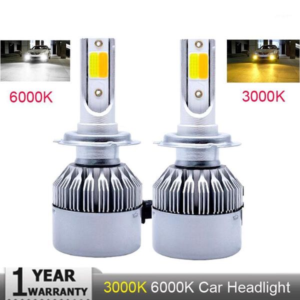 

car headlights h4 h7 h1 cob led headlight bulbs h11 h13 12v 9005 9006 h3 72w 8000lm dual lamp fog light 3000k 6000k gold color light1