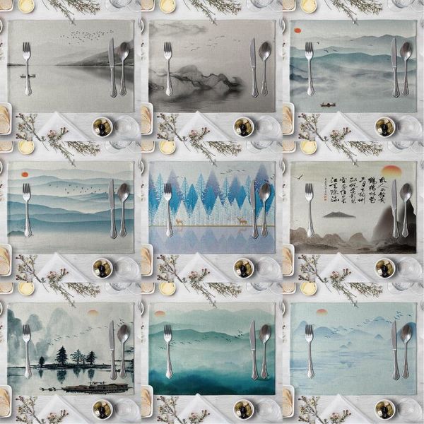 

mountain placemat for dining table sun chinese styles home decoration accessories modern mat pad