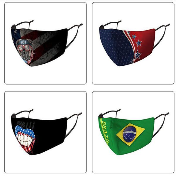 

face print 13 dustproof colors universal for men and women american flag mask reusable respirator