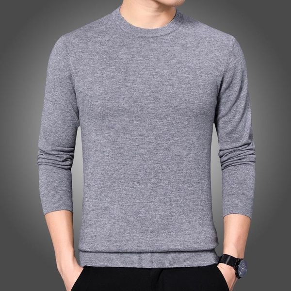 

cashmere sweater men's thin round neck 100% pure cashmere men's sweater, White;black