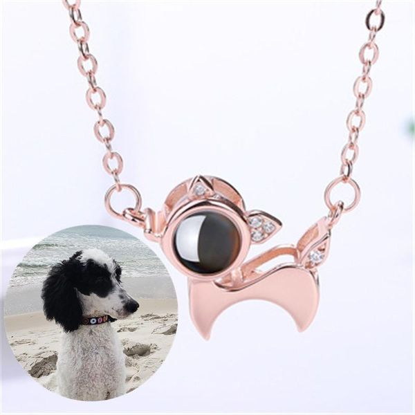 

drop shipping custom projection memory pet p footprints cat dog pendant necklace 925 silver jewelry1