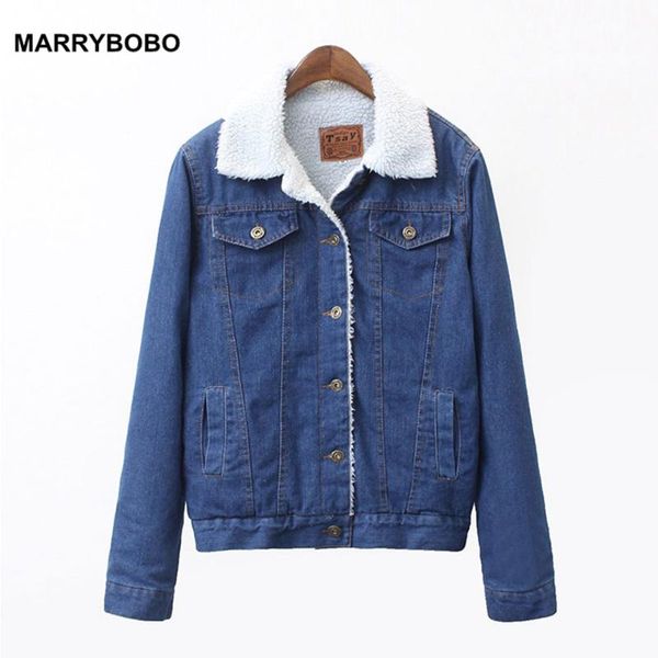 

women's jackets autumn winter 2021 women lambswool jean coat korean female long sleeve 4 pockets warm jeans casual outwear lady denim, Black;brown