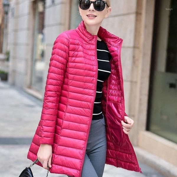 

ultra light down jacket women long autumn winter white duck down coat korean woman clothes 2020 jackets s888 kj36171, Black