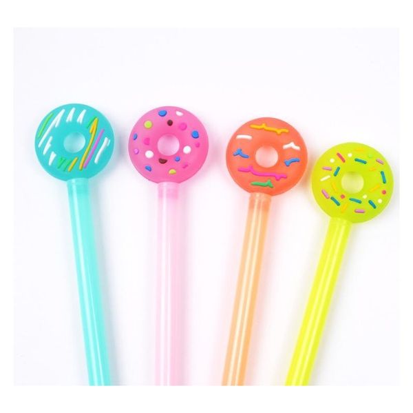 

dhl donuts shaped gel pen candy-colored 4 colors cartoon marker lollipop stationery for office school students off jllybr eatout