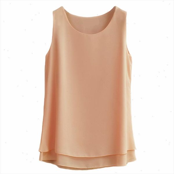 

oversized 6xl womens shirt 2021 new fashion sleeveless candy colors chiffon blouse for women vintage plus size, White