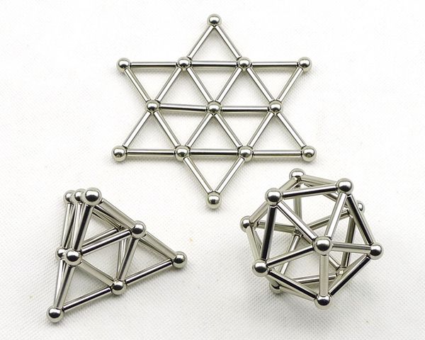 

magnetic stick & ball combination set iron boxed educational toy assembling metal magnet spots 36 stick 27 ball