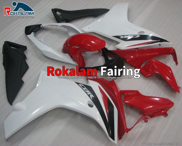 Carénage de carrosserie blanc rouge pour Honda 2011 2012 2013 CBR600F CBR 600 F CBR 600F Kit de carénage de Moto (moulage par injection)