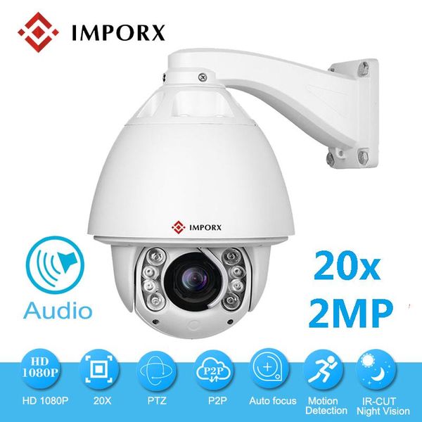 

imporx new 2mp 20x optical zoom two way audio auto tracking ip camera with wiper ir 150m and masks