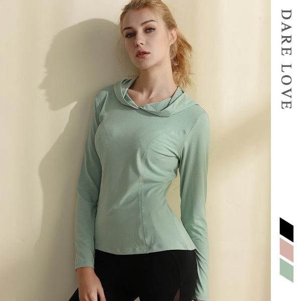 

женский бегущий капюшон спортивный с длинным рукавом дышащие быстрые сушки колготки фитнес костюм крытый йога костюм утром бега, White;red